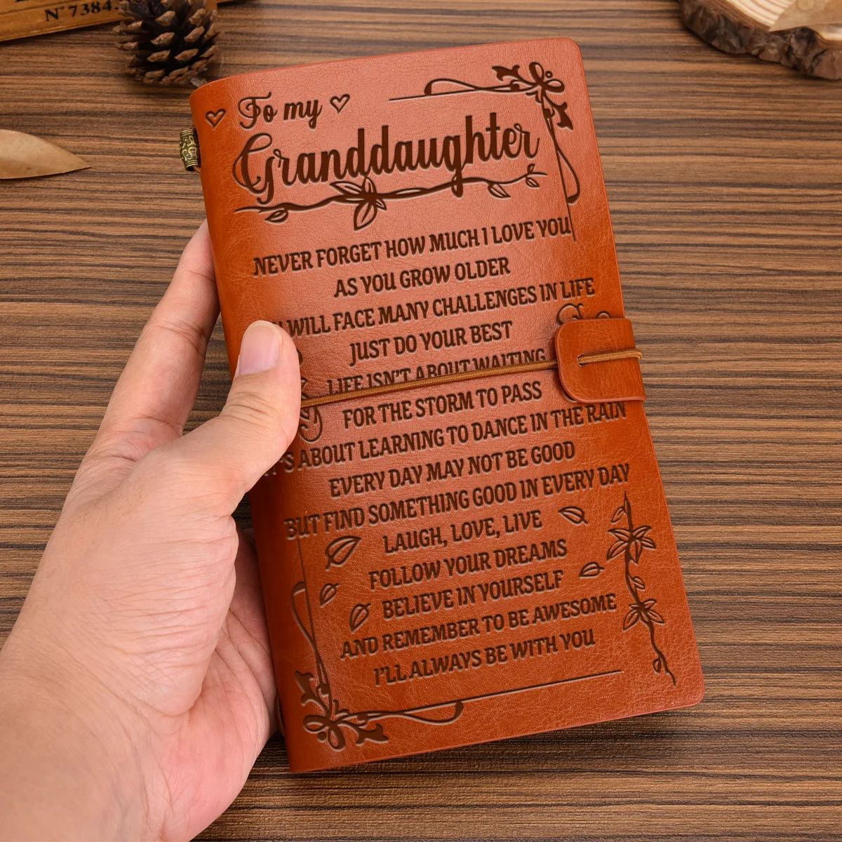 

A6 To Granddaughter Retro Spiral Notebook Diary Notepad PU Leather Note Book Replaceable Stationery Gift Traveler Journal