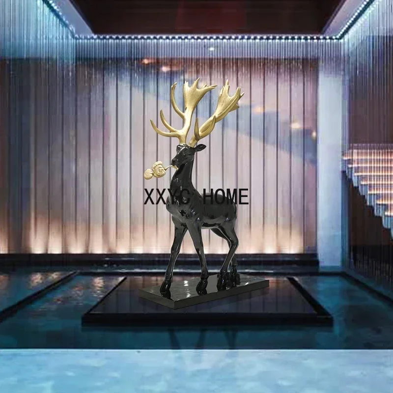 Офис продаж искусственная скульптура в виде оленя для интерьера мягкое