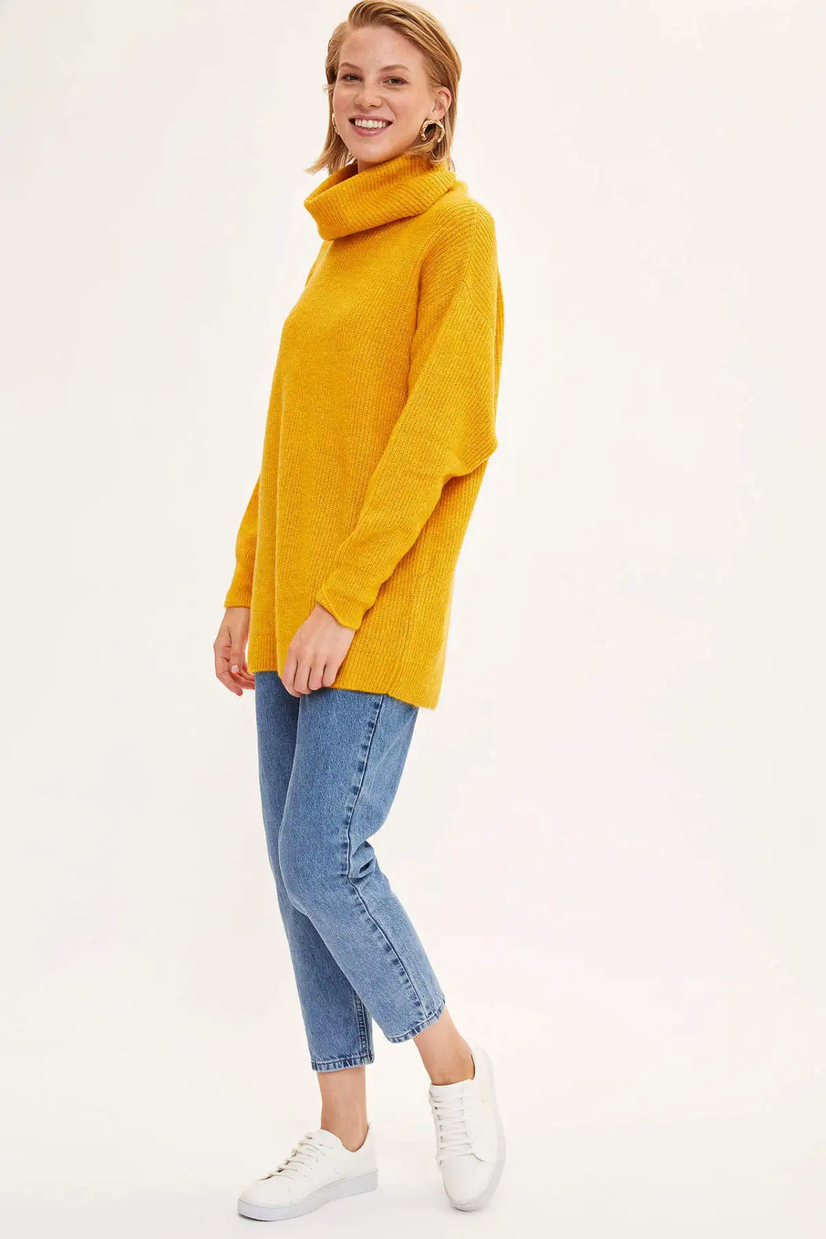 DeFacto с высоким плотно облегающим шею воротником Трикотаж Tunic-J2247AZ19WN | Тематическая