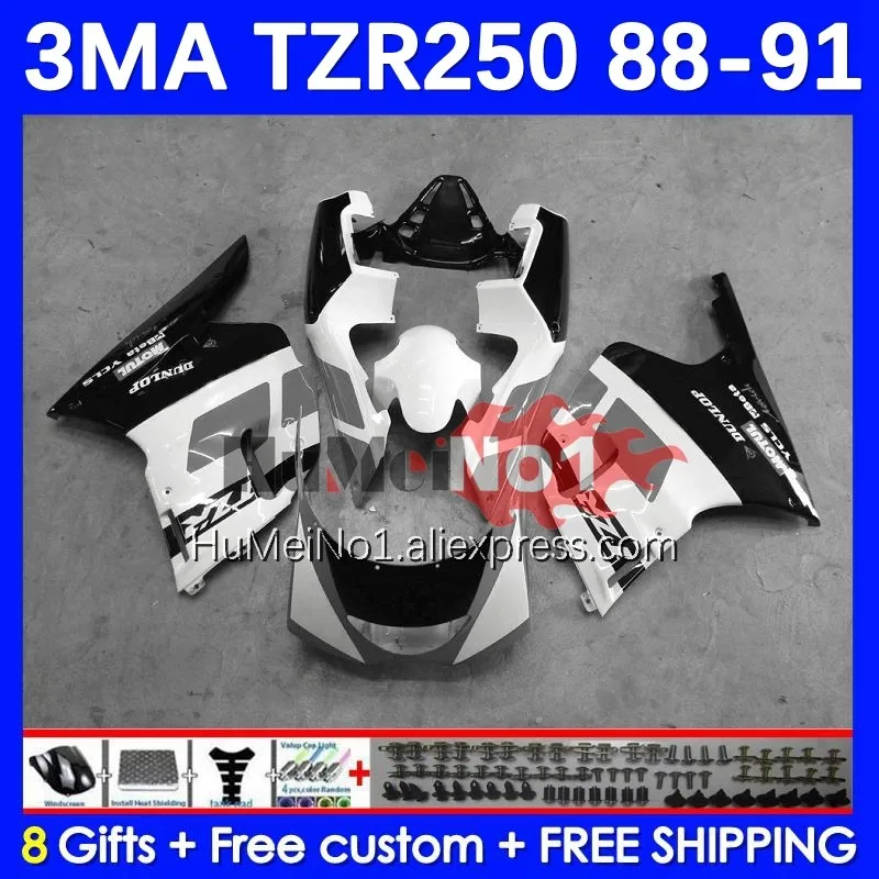 

Kit For YAMAHA TZR-250 3MA TZR250 black grey YPVS RS TZR 250 88 89 90 91 144No.105 TZR250R TZR250RR 1988 1989 1990 1991 Fairing