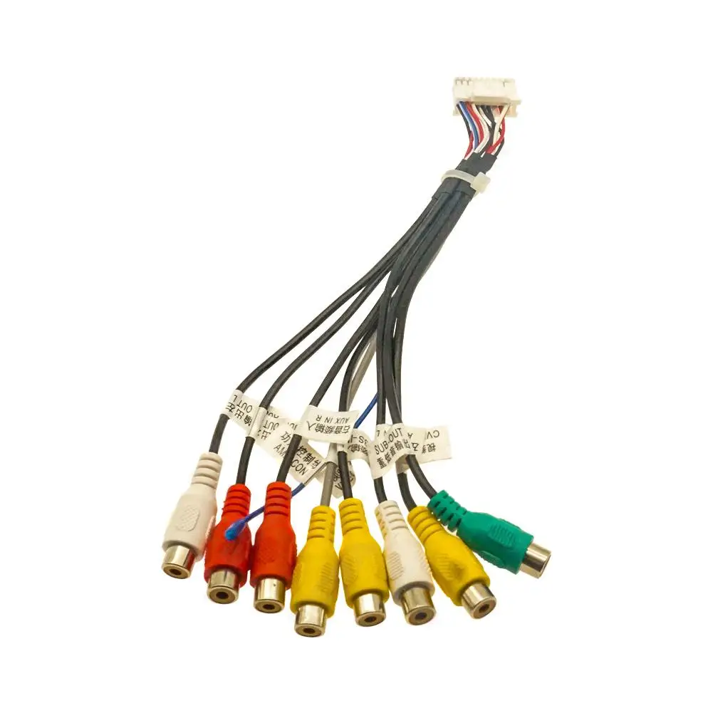 

Автомобильное аудио головное устройство стерео проводные комплекты 20-pin 8-Head Rca кабель Аудио Видео Линия для интерфейса Android