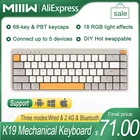 MIIIW K19 механическая клавиатура 68 клавиш три проводных режима подключения, 2,4G и Bluetooth беспроводная клавиатура