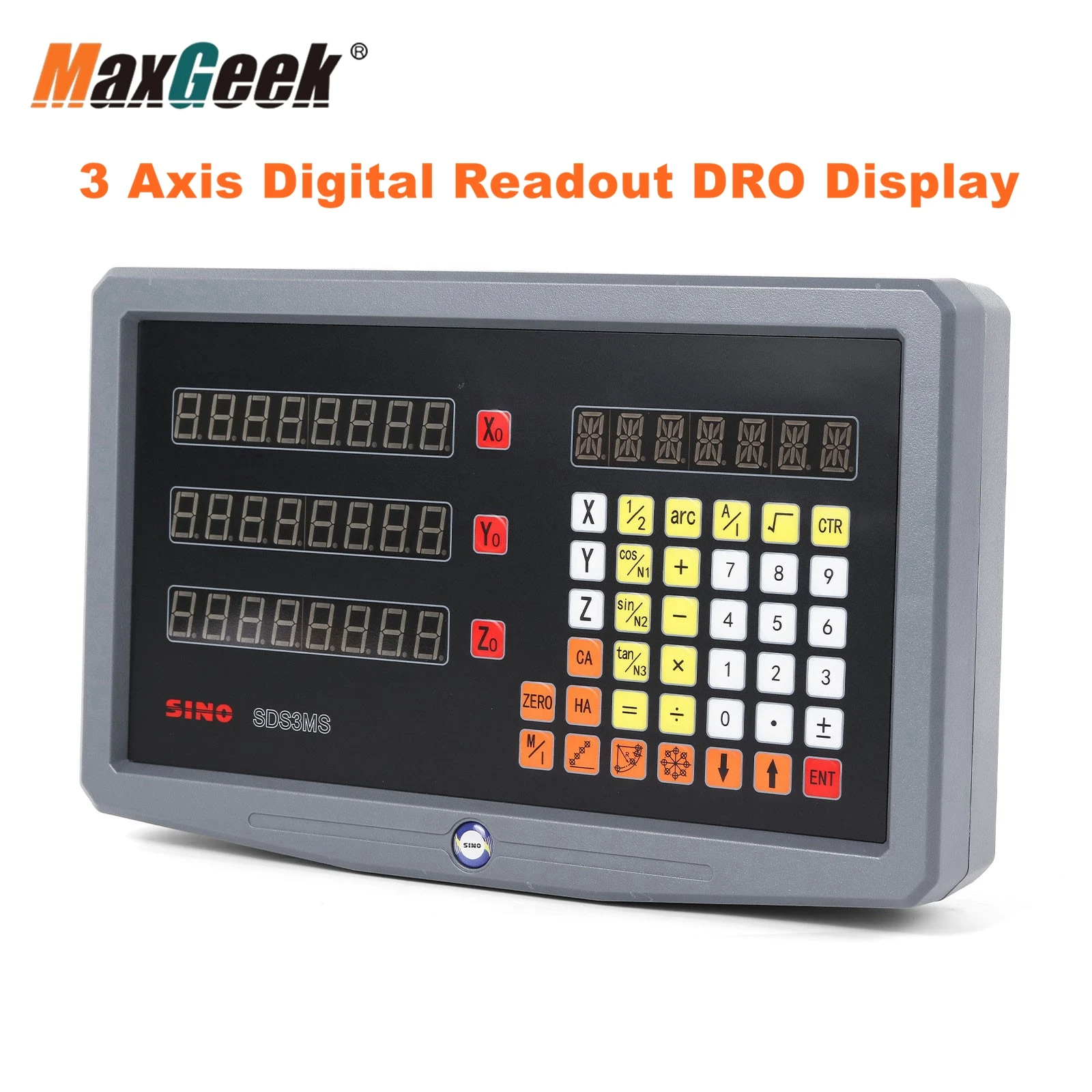 

3-осевой цифровой индикатор Maxgeek SINO SDS3MS DRO, цифровой дисплей для шлифовки, фрезерования и токарного станка