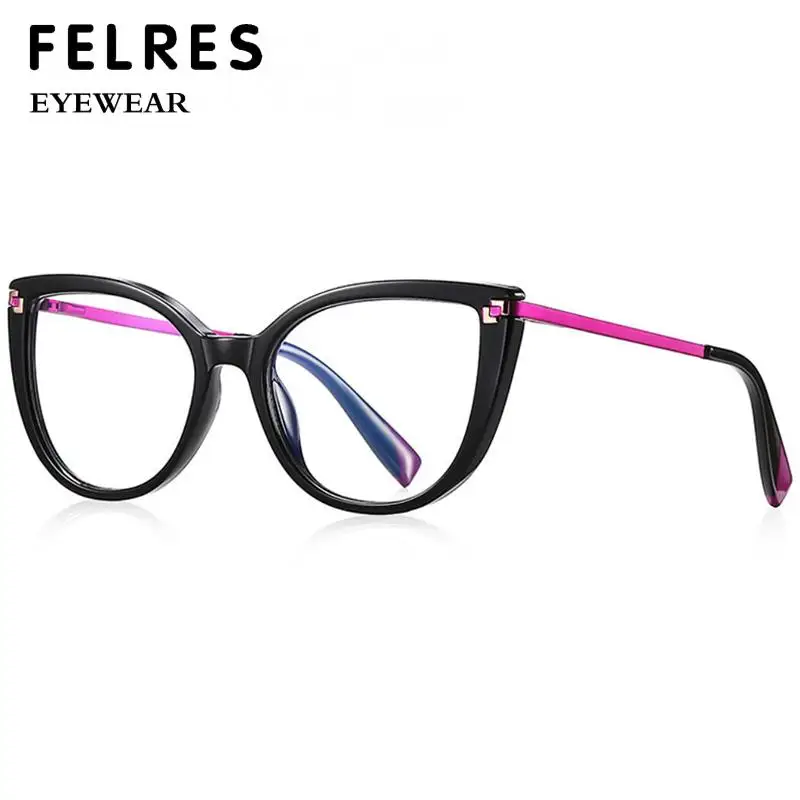 Модные очки для чтения с защитой от синего света прозрачные кошачий глаз женская