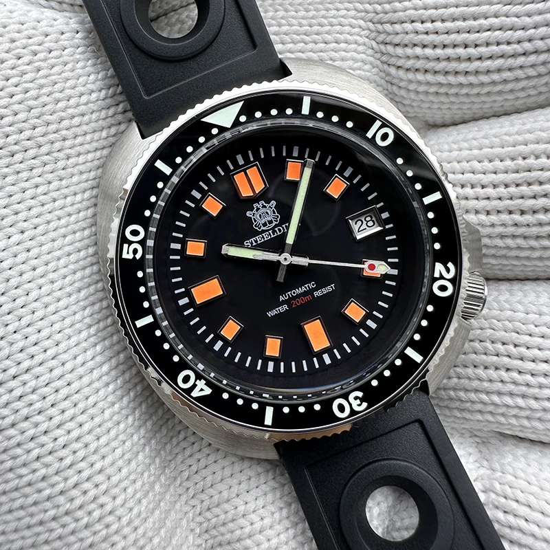 STEELDIVE Мужские дайверские часы Черепаха Автоматические Механические наручные 20ATM