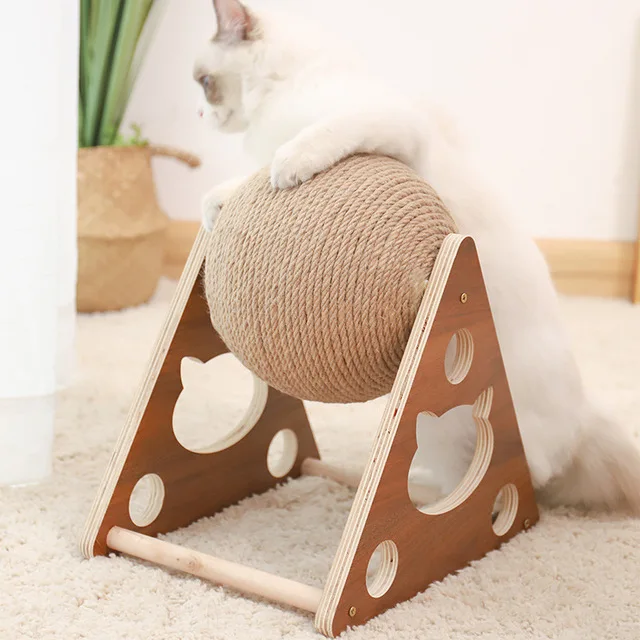 

Three-dimensional sisal cat scratch ball wear-resistant claw cat scratch board solid wood climbing frame since hi cat toys