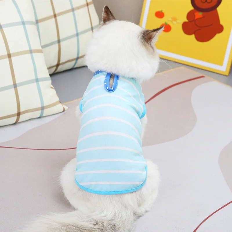 Классическая полосатая рубашка для собак дешевая одежда маленьких летняя