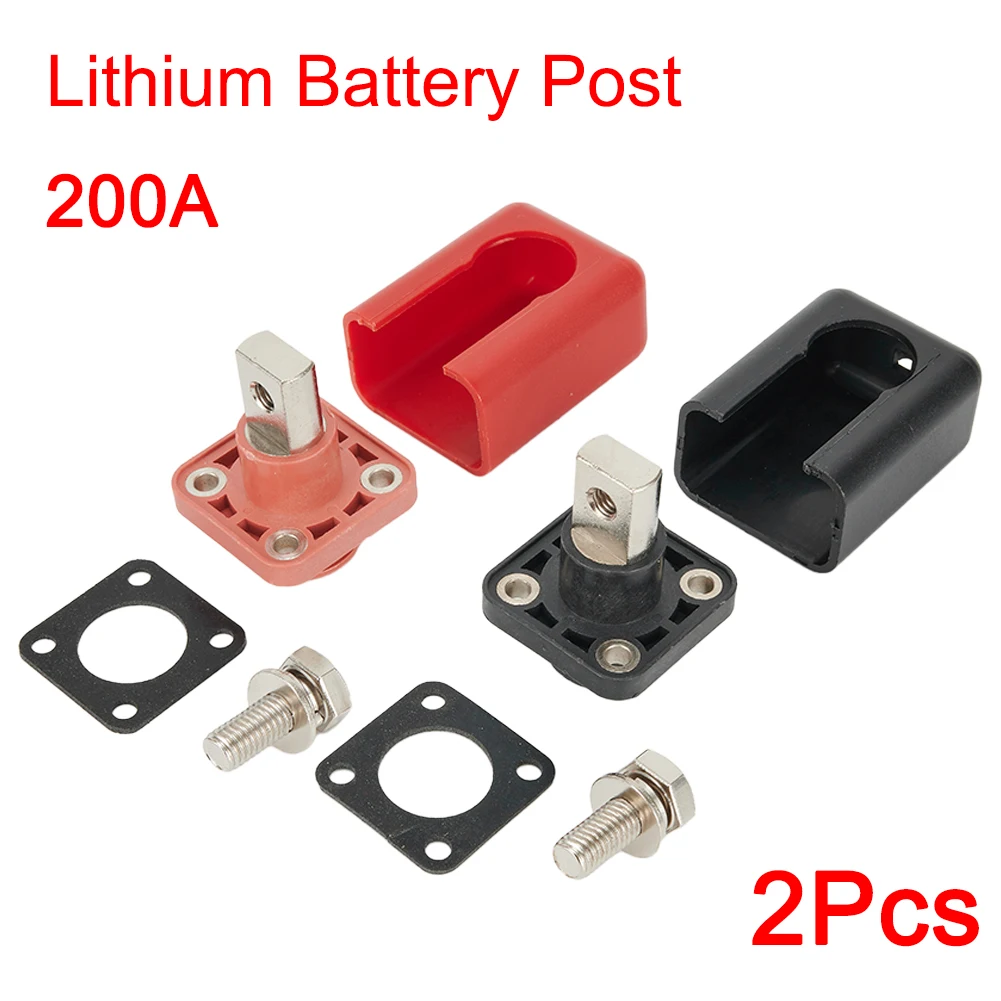

1 Set 200A All-copper Lithium Battery Post High-current Copper Terminal Battery Connectors Energy Storage Terminals