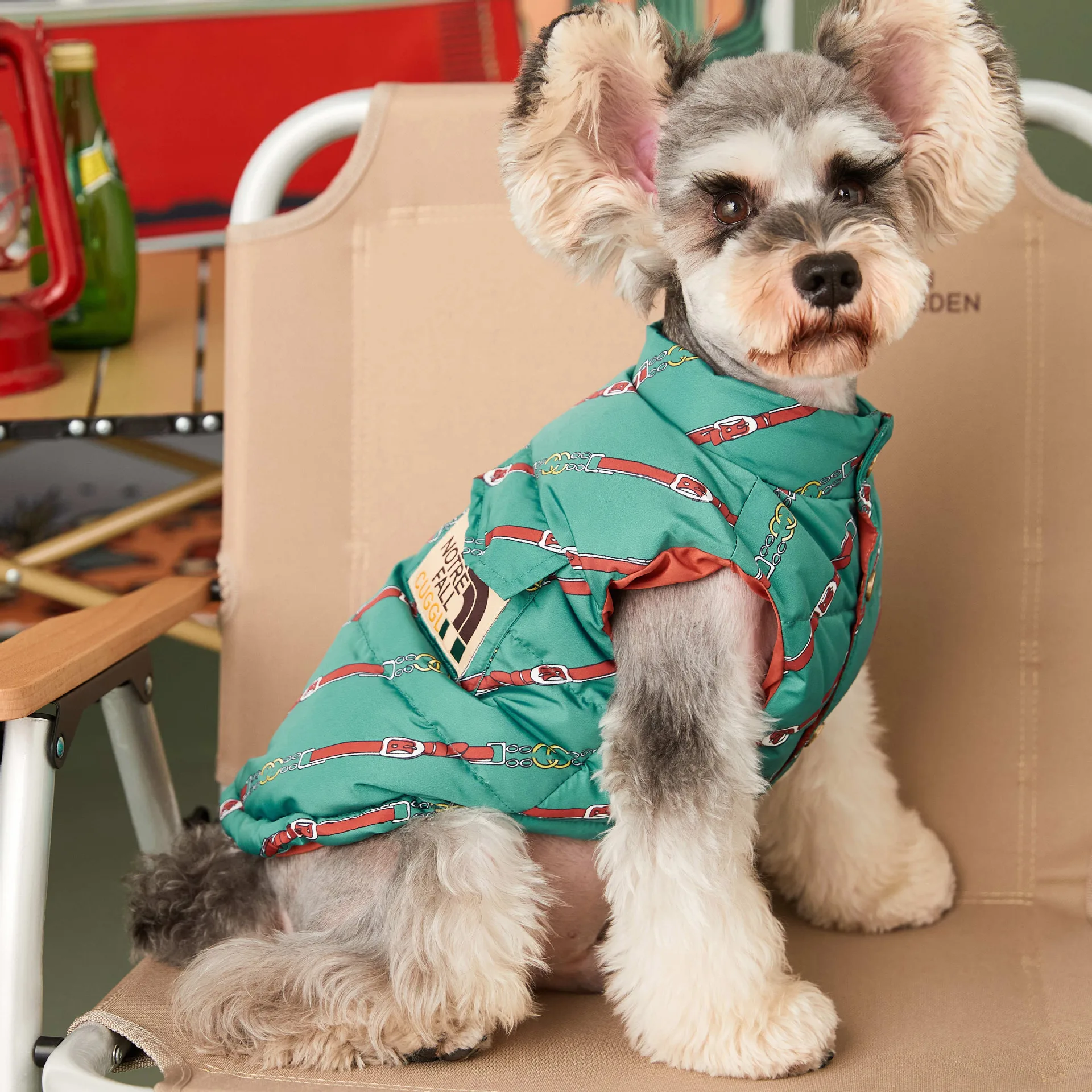 

Дизайнерская одежда для собак, зимнее пальто, жилет без рукавов, мишка шнауцера