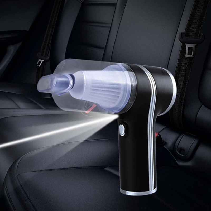 Автомобильный пылесос с подсветкой 9000 па прозрачной чашкой