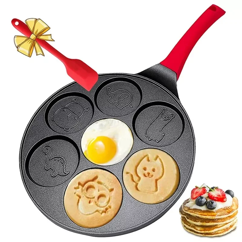 

Pans With 7 Animal Face Designs Round Ceramic Pancake Pan Nonstick Surface Mini Pancake Pan Griddle Home Breakfast Pot