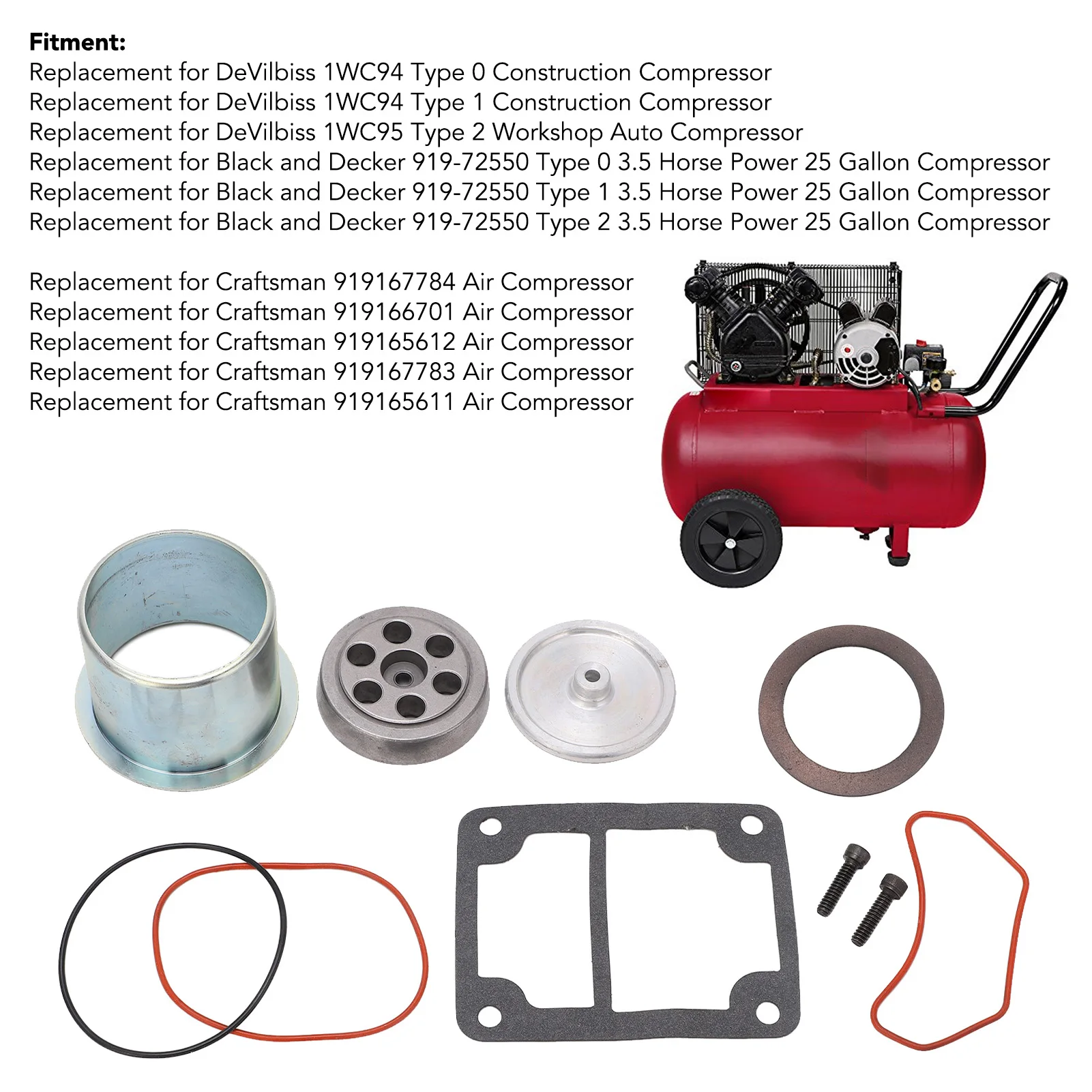 Комплект колец цилиндра воздушного компрессора металлический сплав прочное