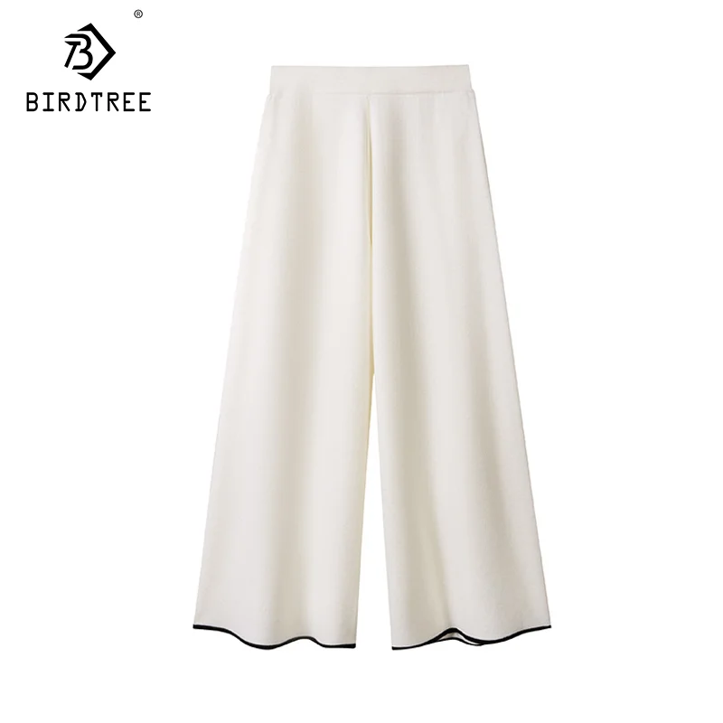 BirdTree мериносовая шерсть 46 7% зимние женские брюки широкие с эластичной резинкой