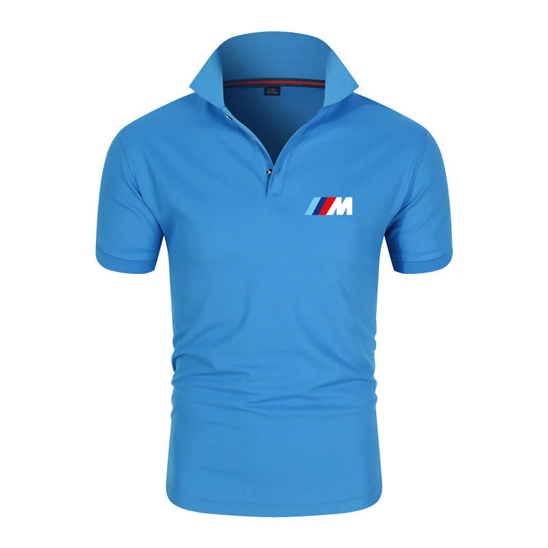 

new Summer Fashion short sleeve casual Brand M car logo Printing Men's POLO shirt Power high quality Cotton Men's short sleeve