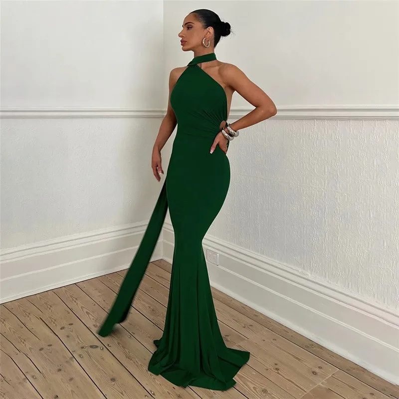 

Pareo Beach Dress Over Bikini Bath Suit Summer 2023 Women Cover Up Swimwear New Neck Bind Sexy Backless Solid Polyester Bathing