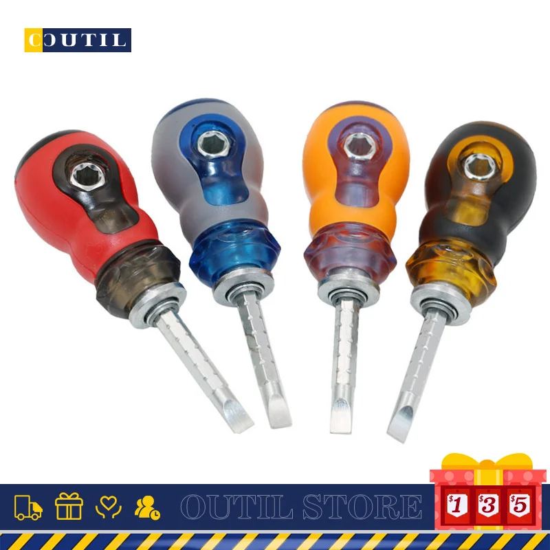

Screwdriver slotted telescopic dual-purpose small screwdriver cross screwdriver combination set screwdriver with magnetic