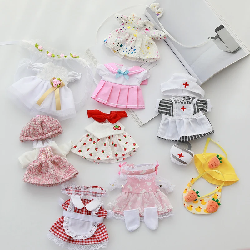 

Doll Accessories for 17cm Bunnies Lamb Plush Doll Stuffed Sheep Toy Clothes Outfit Headband Dress Clothing DIY Girls Gifts