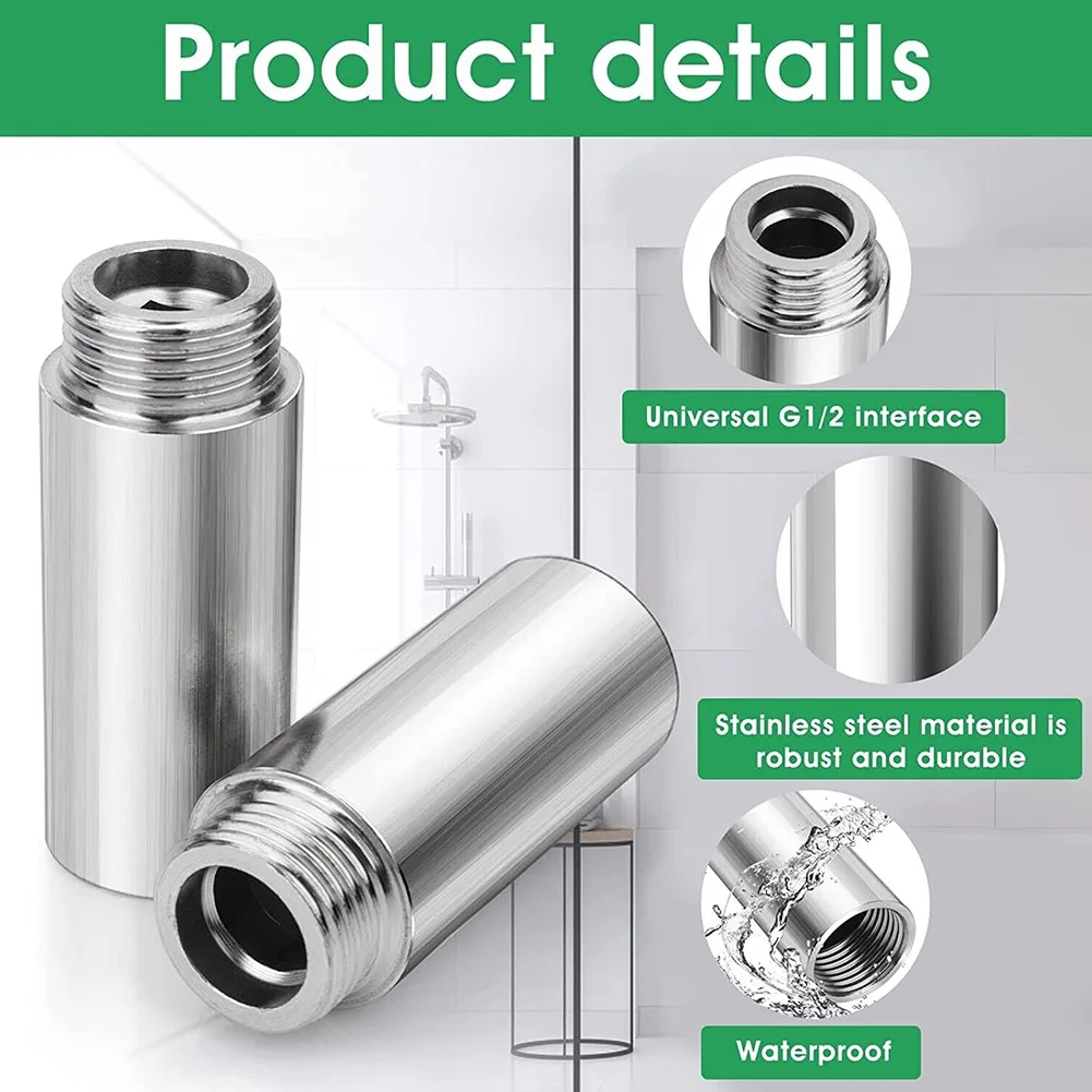 

Shower Pipe Extension Pipe 10-60mm Fittings For Water Pipes Internal And External Thread Shower Head Extension Pipe