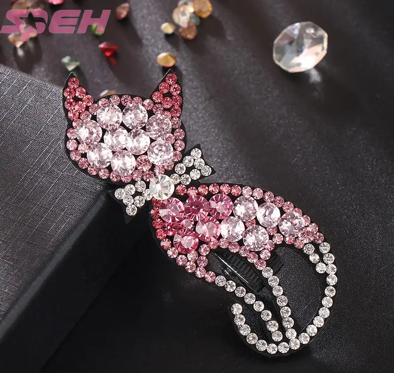 

Версия заколки для волос котенок аксессуар для волос кожа Полный головной убор кристаллическая тарелка для таблеток карточка зажим для сло...