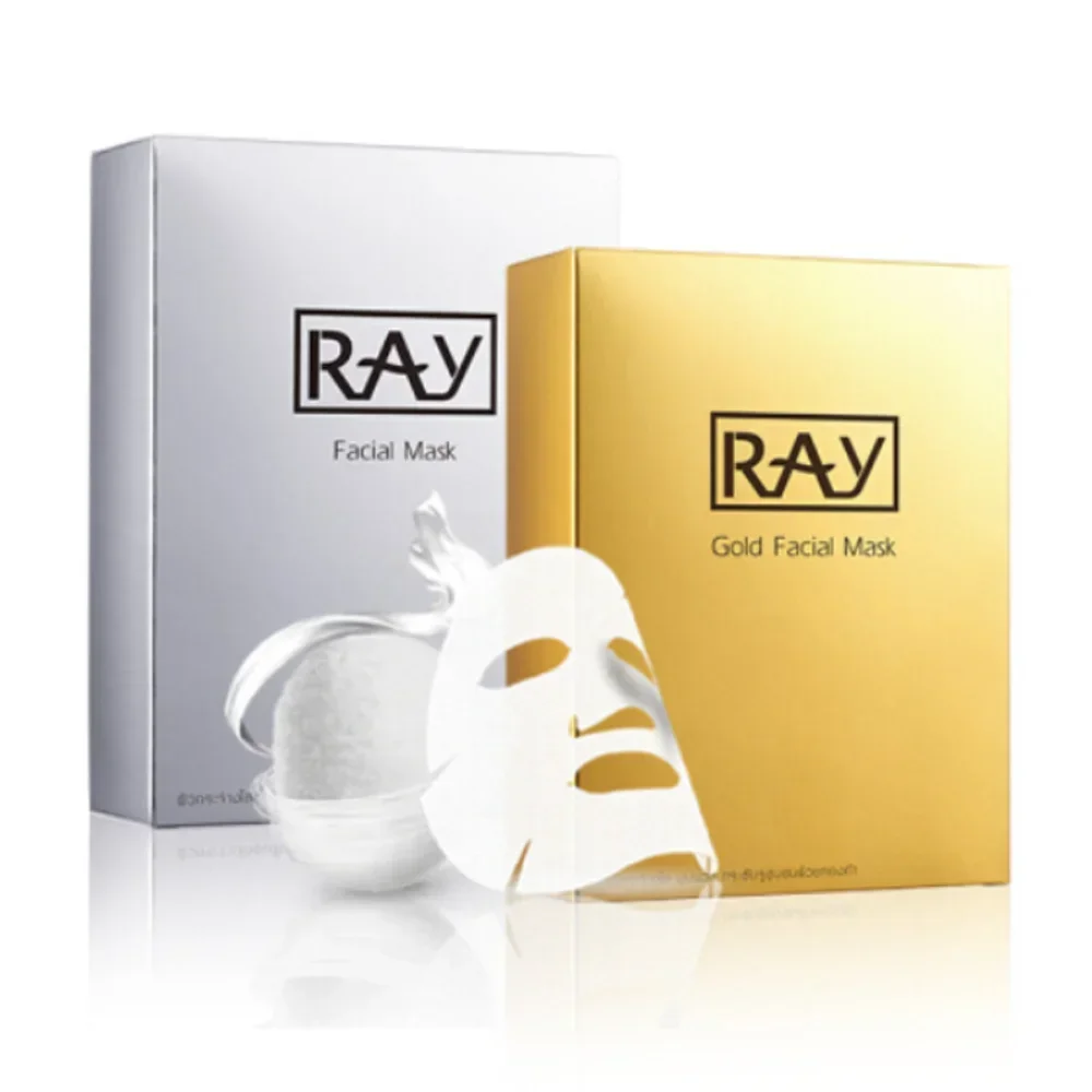 Фото Тайская маска RAY Silk Gold Silver, 10 штук, увлажняющая, сужающая поры, балансирующая водный и жировой баланс, осветляющая кожу №2