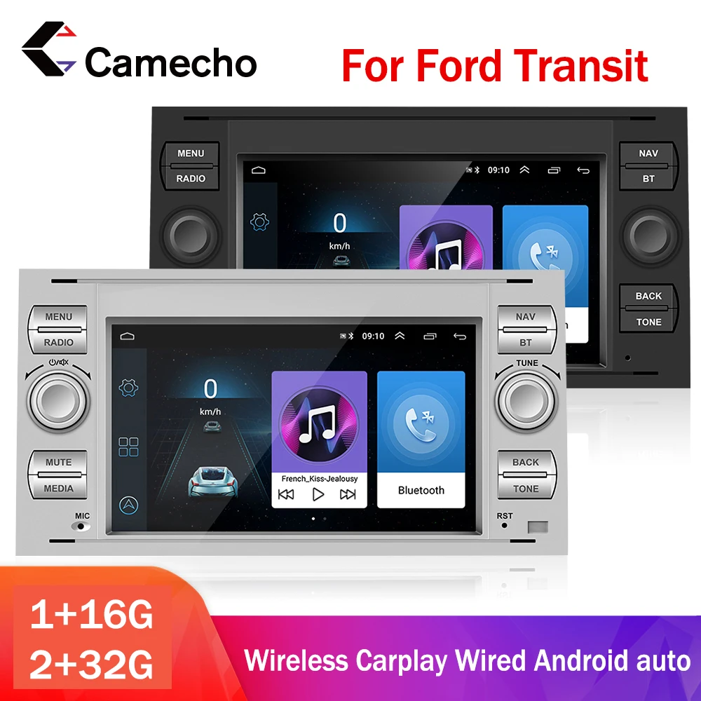 Автомагнитола Camecho для Ford Transit Fiesta Focus Galaxy Mondeo Fusion Kuga C-Max S-Max carplay автомагнитола 2 din