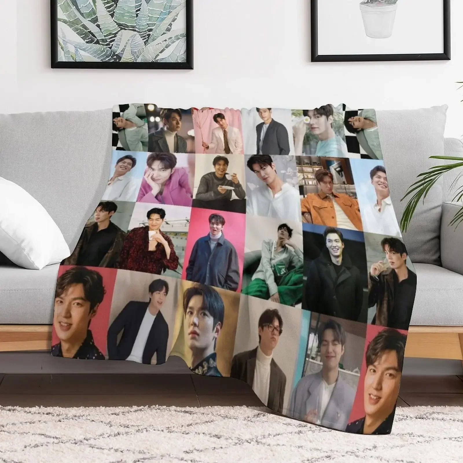 Плед lee min ho тяжелые милые мягкие клетчатые одеяла для дивана