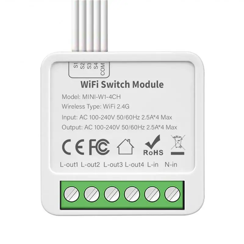 

Беспроводной пульт дистанционного управления Aubess TUYA Wi-Fi Mini Smart Switch 1/2/3/4 Gang Smart Life APP