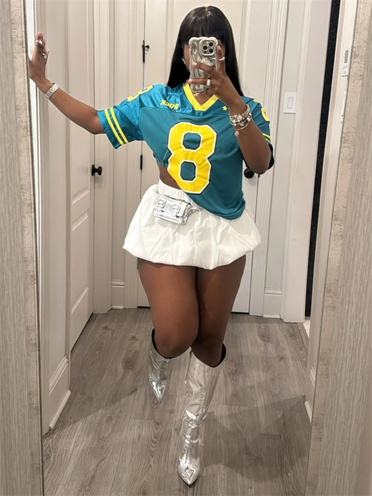 WLWXR осенняя модная классическая женская футболка с цифровым принтом 2024 свободный