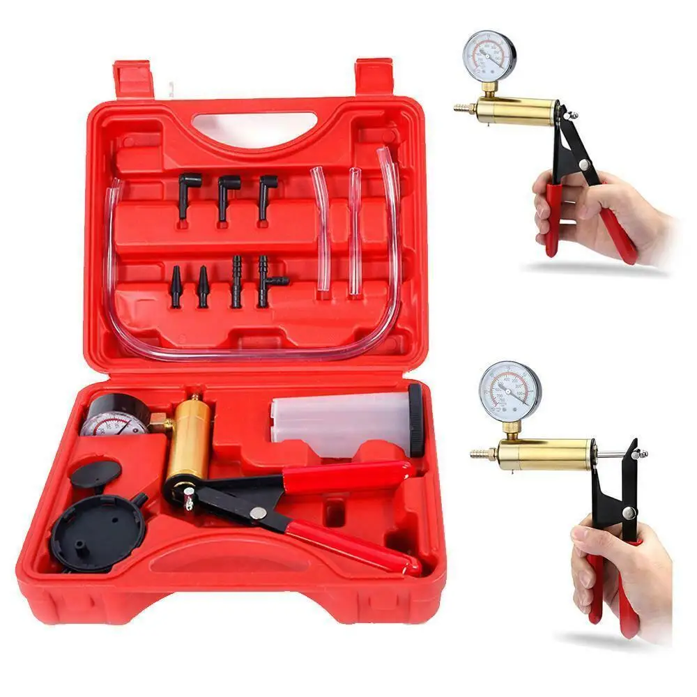 

Hand Held DIY Brake Fluid Bleeder Tools Vacuum Pistol Pump Tester Kit Aluminum Pump Vacuum Gauge