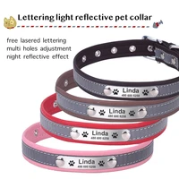high quality durable dog cat pet necklace collar free lettering light reflective multi colors pet collar