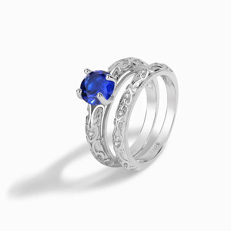 

Женское двойное кольцо из серебра 925 пробы с шпинелью