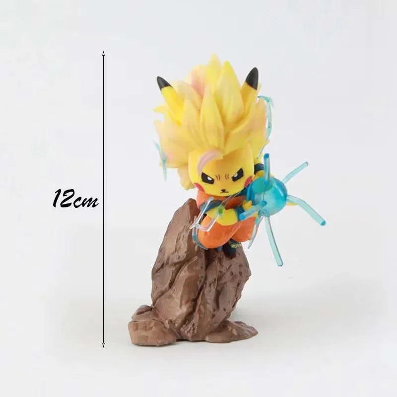 

12cm Anime Dragon Ball Son Goku Cos Pikachu Action Figure Kawaii Figurine New Statue Collection Model Toys Gifts