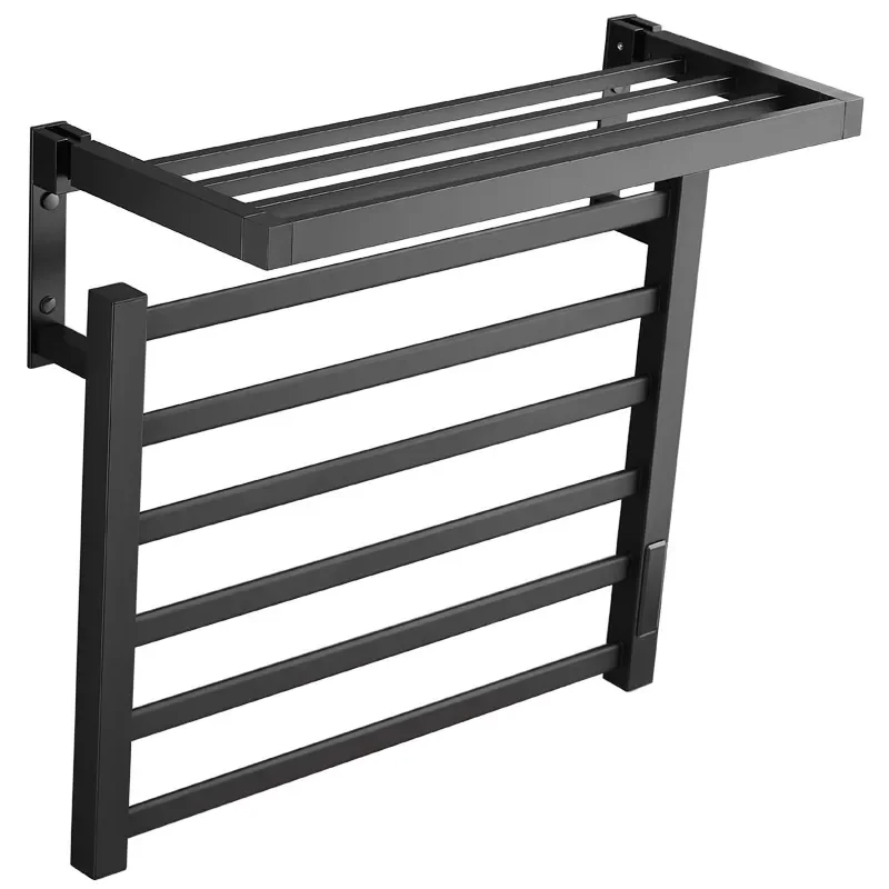 

Black Electric Heating Towel Rack Can Heat Digital Display Can Dry Bathroom Self Energy Saving
