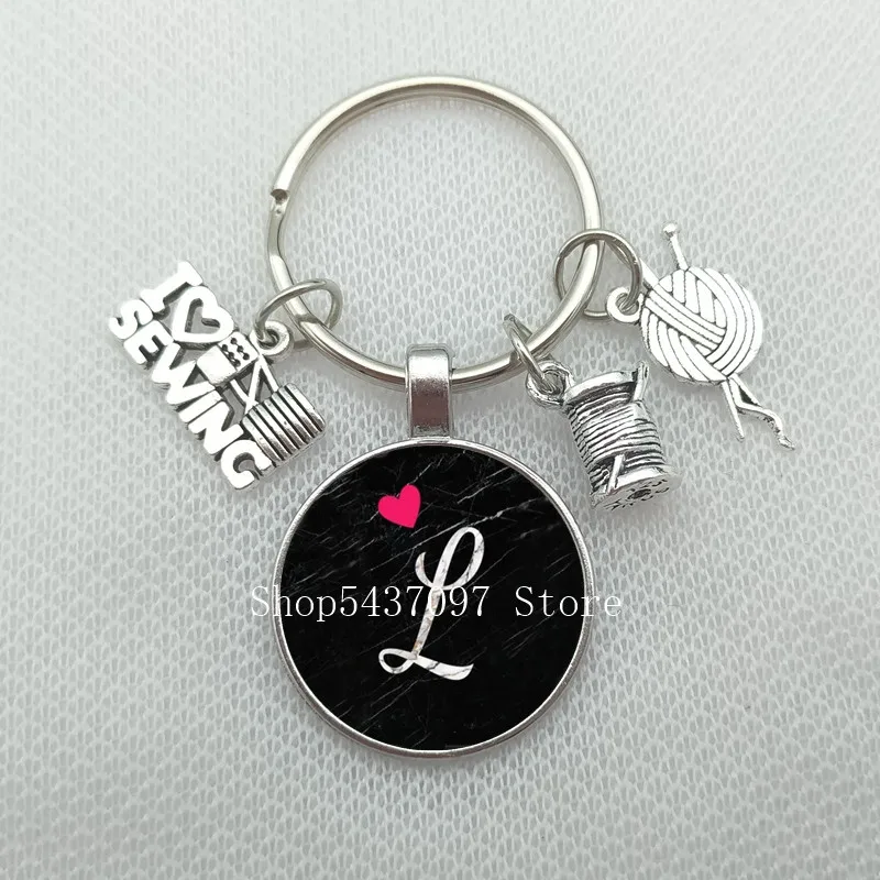 Стеклянный брелок в виде надписи Я люблю вязать брелок-Шарм вязаный с пряжкой