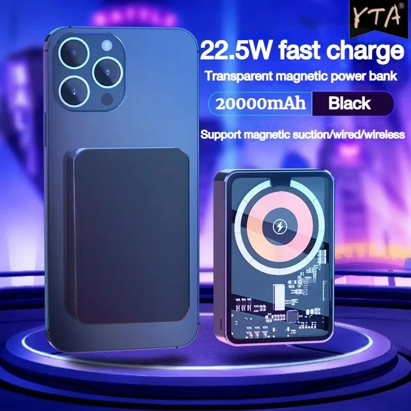 

PD22.5W Magnetic Wireless Power Bank Chargers For Xiaomi iPhone 13 12 11 14 Pro Max Portable External Battery 20000mAh PoverBank