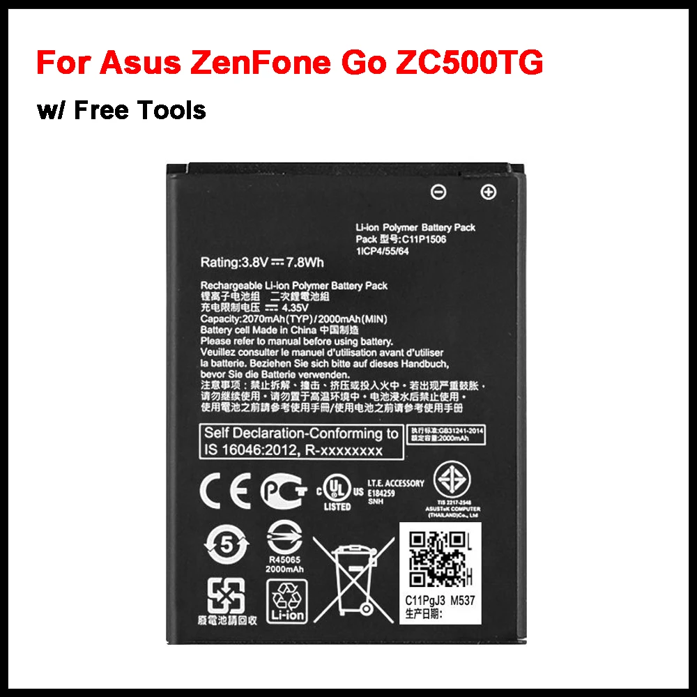 

Battery C11P1506 for Asus ZenFone Go ZC500TG / ZenFone Live G500TG ( ZenFoneLive ZenFoneGo ZC500 G500 ZC G 500 )