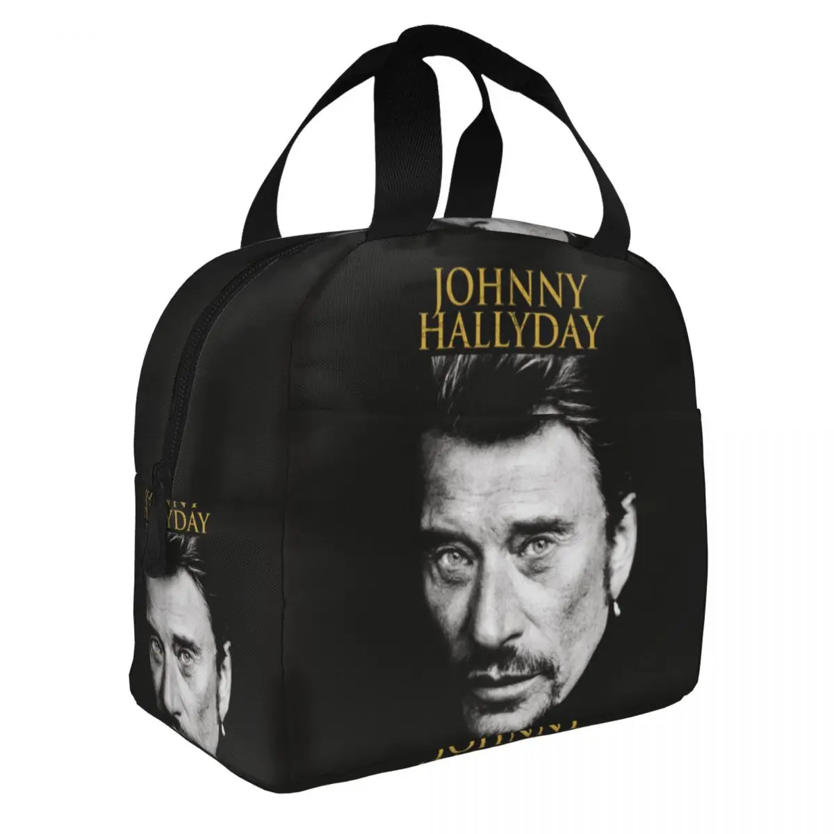 Johnny Hallyday Lunch Bento Bags Portable Aluminum Foil thickened Thermal Cloth Lunch Bag for Women Men Boy