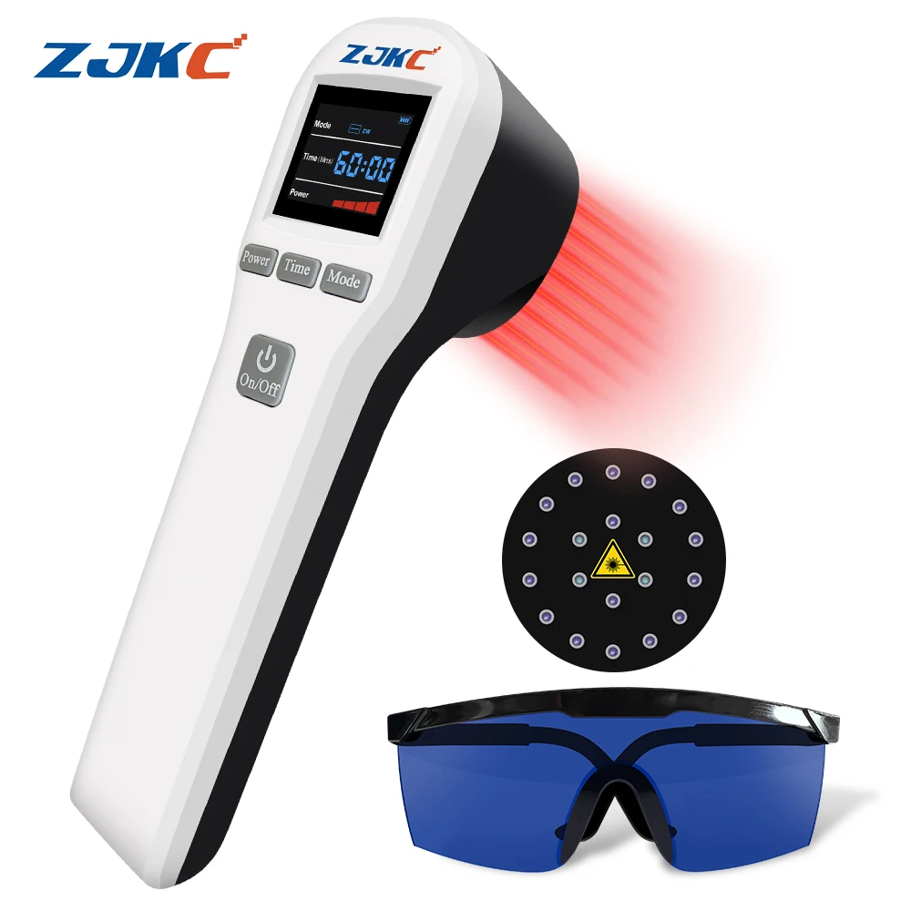 

Устройство для холодной лазерной терапии ZJKC, 650 нм, 808 нм, спортивные травмы, Sciatica пяточные шпоры, снятие боли в шее, красная фототерапия с очками