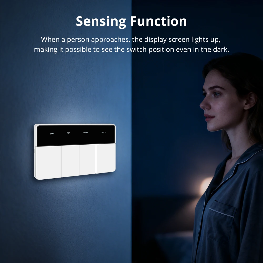 Фото Zemismart Zigbee горизонтальный кнопочный настенный выключатель DIY имя панель дисплея работает с Tuya Alexa Google Home Voice №3