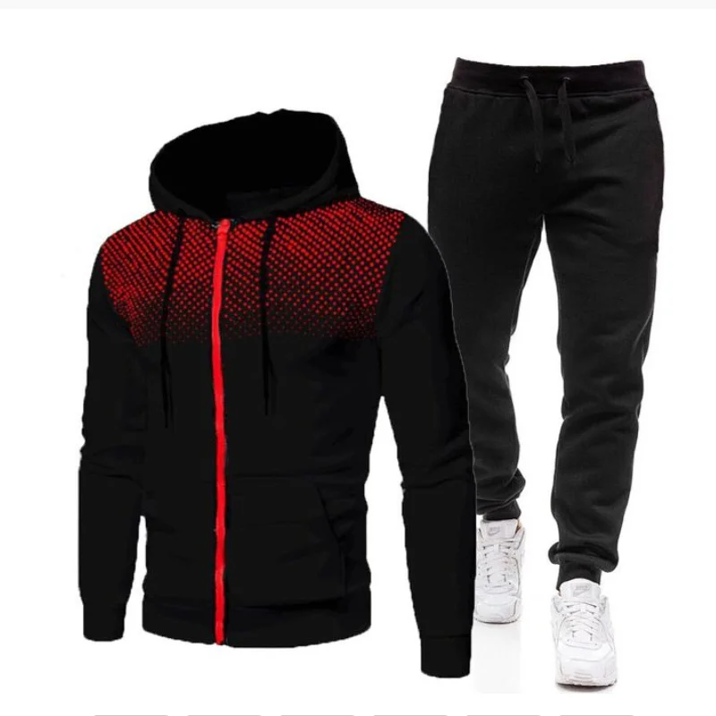 2023 Spring And Autumn New Brand Sports Printed Hoodie Suit Men's Zipper Casual Designer Sports Clothing Men's Suit Clothing