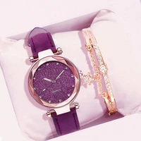 2021 casual watches women romantic starry sky watch bracelet leather ladies clock simple dress watch for women luxury gift