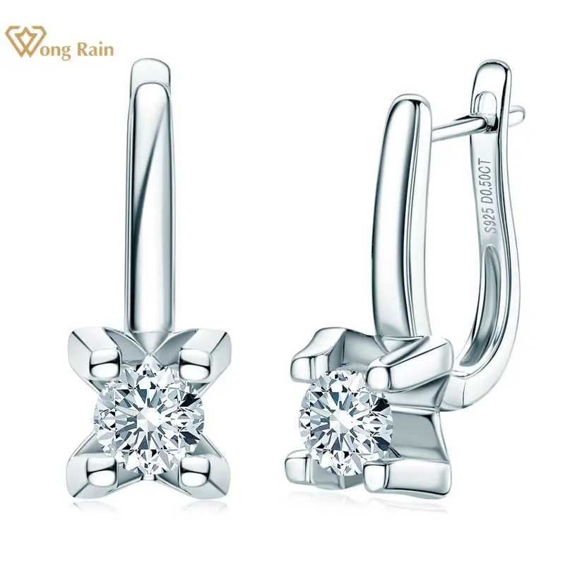 

Wong Rain 100% 925 Sterling Silver VVS1 1 CT Real Moissanite Diamonds Wedding Ear Studs Earrings Fine Jewelry With GRA Wholesale