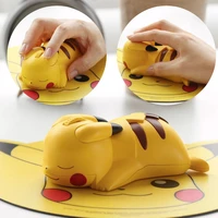 genuine pokemon pikachu usb wireless bluetooth mouse kawaii round pikachu anti slip mouse pad package