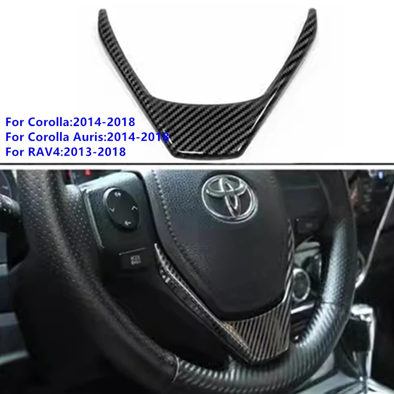 

ABS автомобильный руль, кнопка, панель, накладка, наклейки для Toyota Corolla RAV4 Corolla Auris 2014 2015 2016-2018, аксессуары