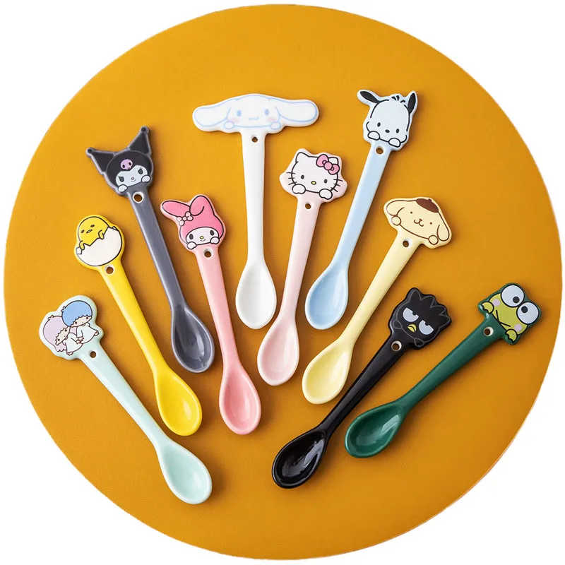 

Cute Kawaii Sanrios Hellokittys Littletwinstars Cinnamoroll Xo Keroppi Kuromi My Melody Gudetama Purin Cartoon Anime Rice Spoon