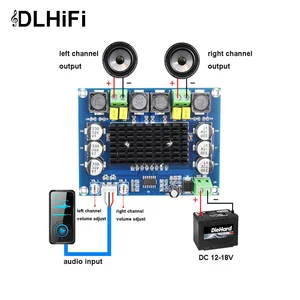 Цифровой усилитель мощности DLHiFi, оригинальный телефон, модель TPA3116D2 2*120 Вт, двухканальный цифровой усилитель мощности, TPA3116 D2