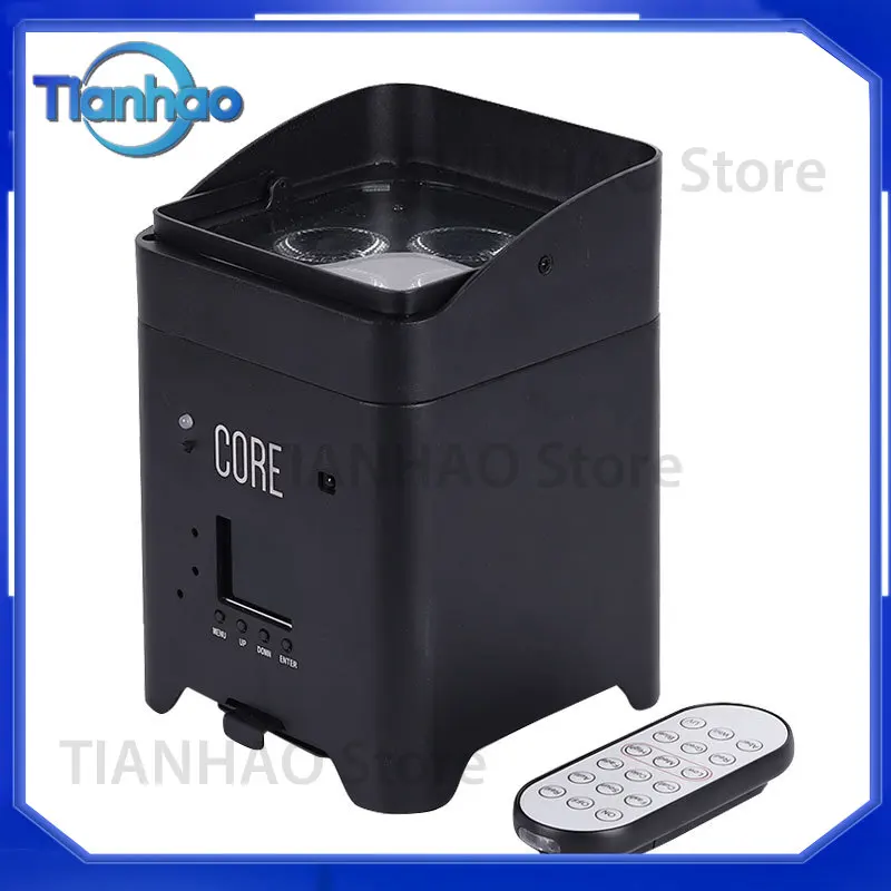 Фото Светодиодный прожектор 4X18W UV 6-в-1 DMX512 с управлением со смартфона, на аккумуляторах, для свадебных мероприятий, с входом/выходом PowerCON №4