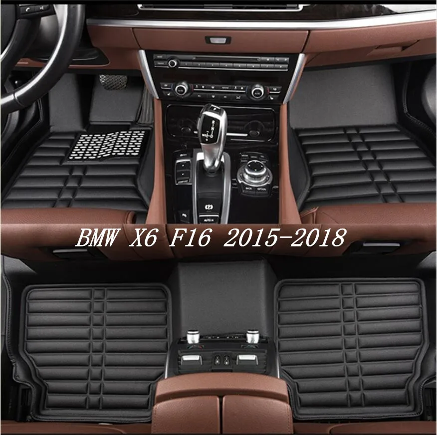 

Автомобильные коврики для BMW X6 F16 2015-2018, коврики для ног, высококачественные новые кожаные коврики с вышивкой