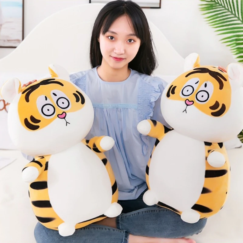 

Kawaii Tiger Soft Plush Toy Stuffed Bed Cushion Soft Companion Birthday Xmas New Year Gift for Kid Baby Toddler Couples