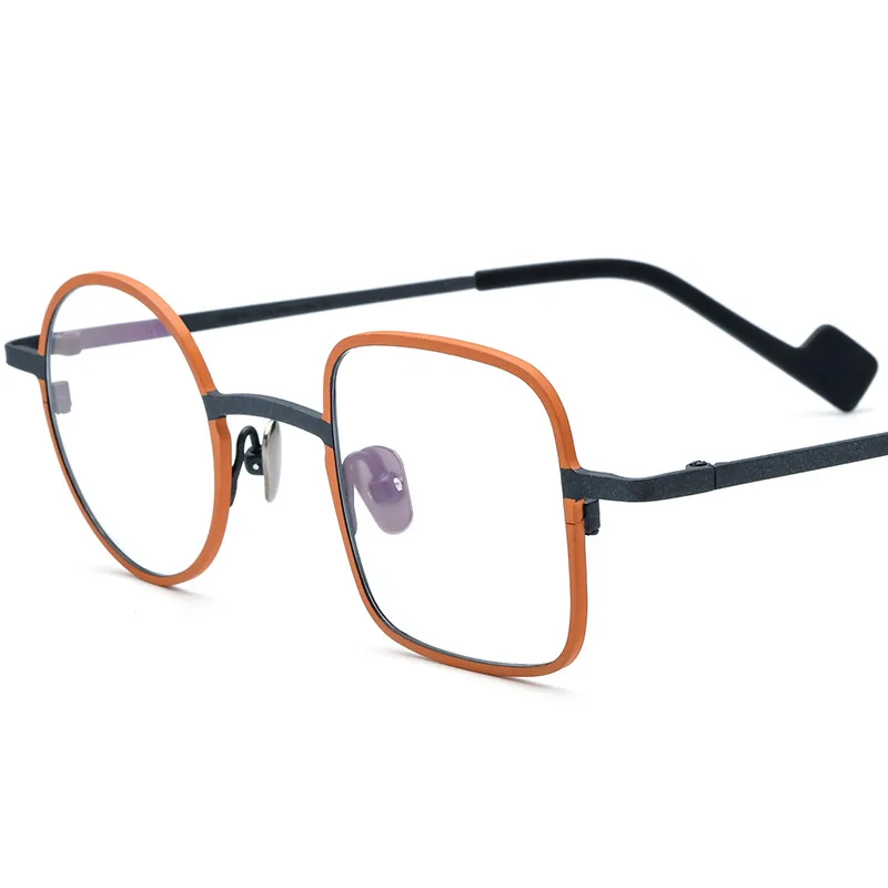 

Italy Style Square Round Two Colors Pure Titanium Eyewear Ultralight Classic Eyeglass Frames For Men Women Prescription Glasses